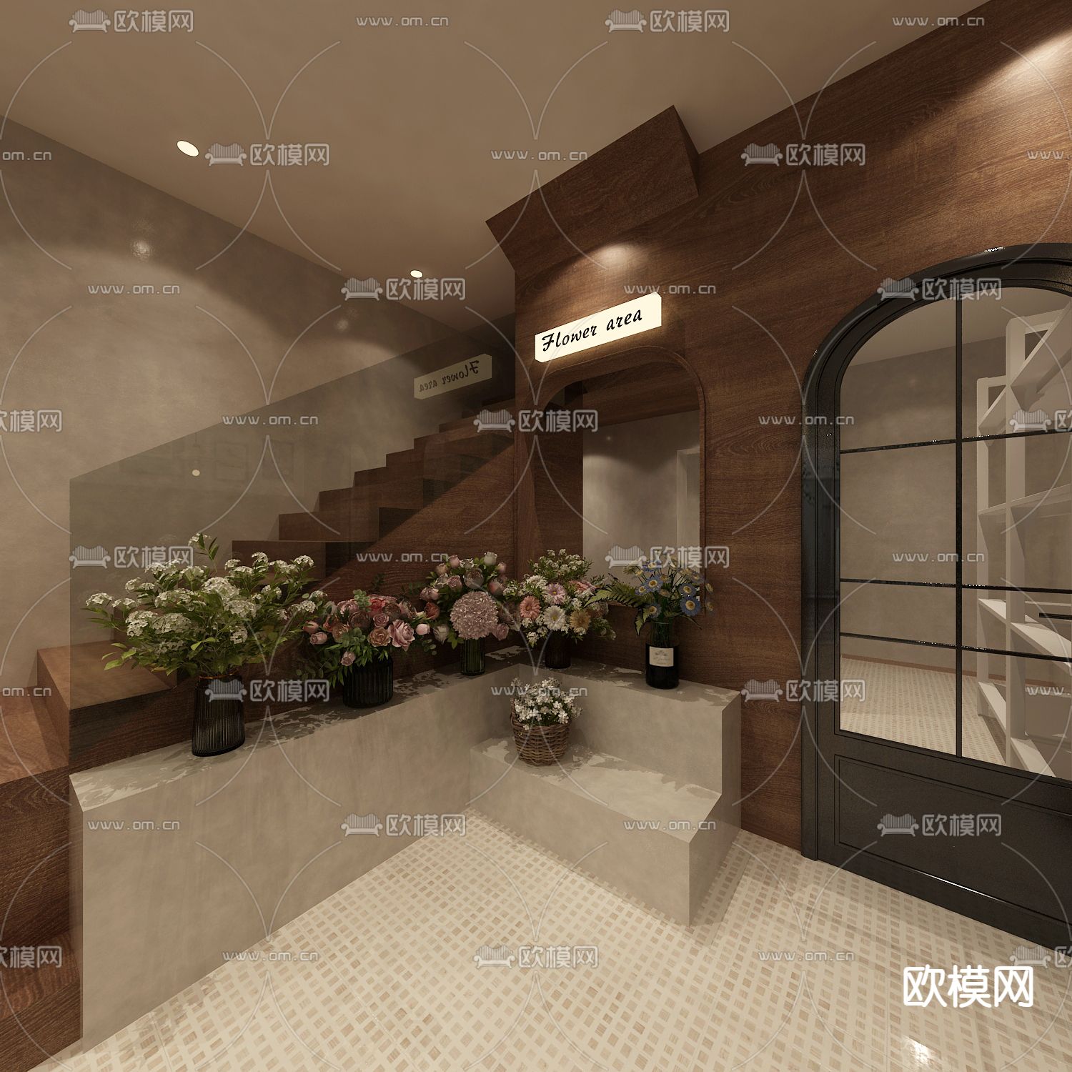 美式咖啡店 甜品店3d模型下载（渲染图2）