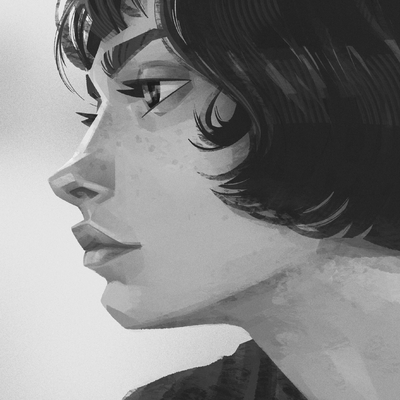  二次元人物黑白贴图 