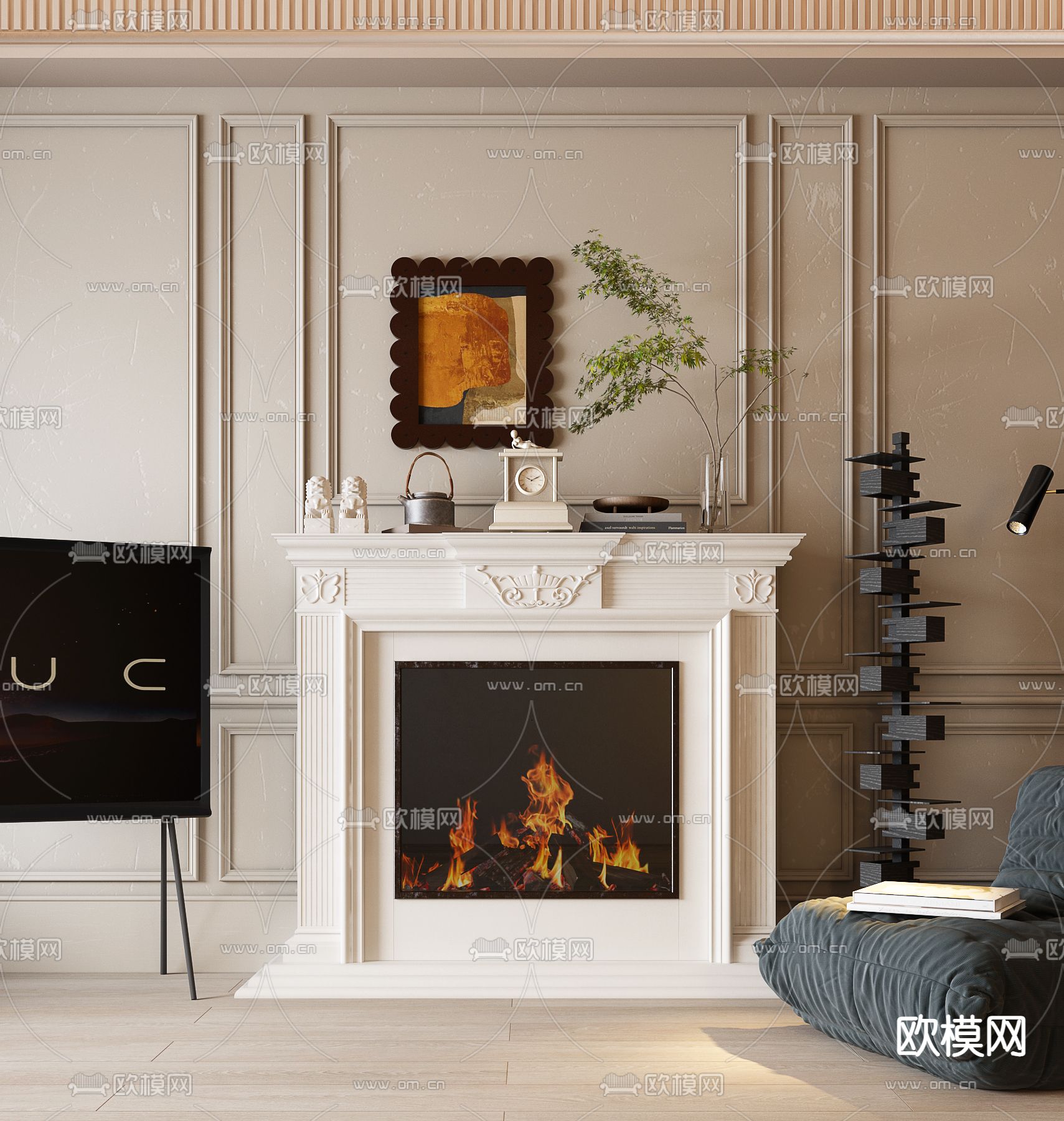 法式壁炉 火焰3d模型下载