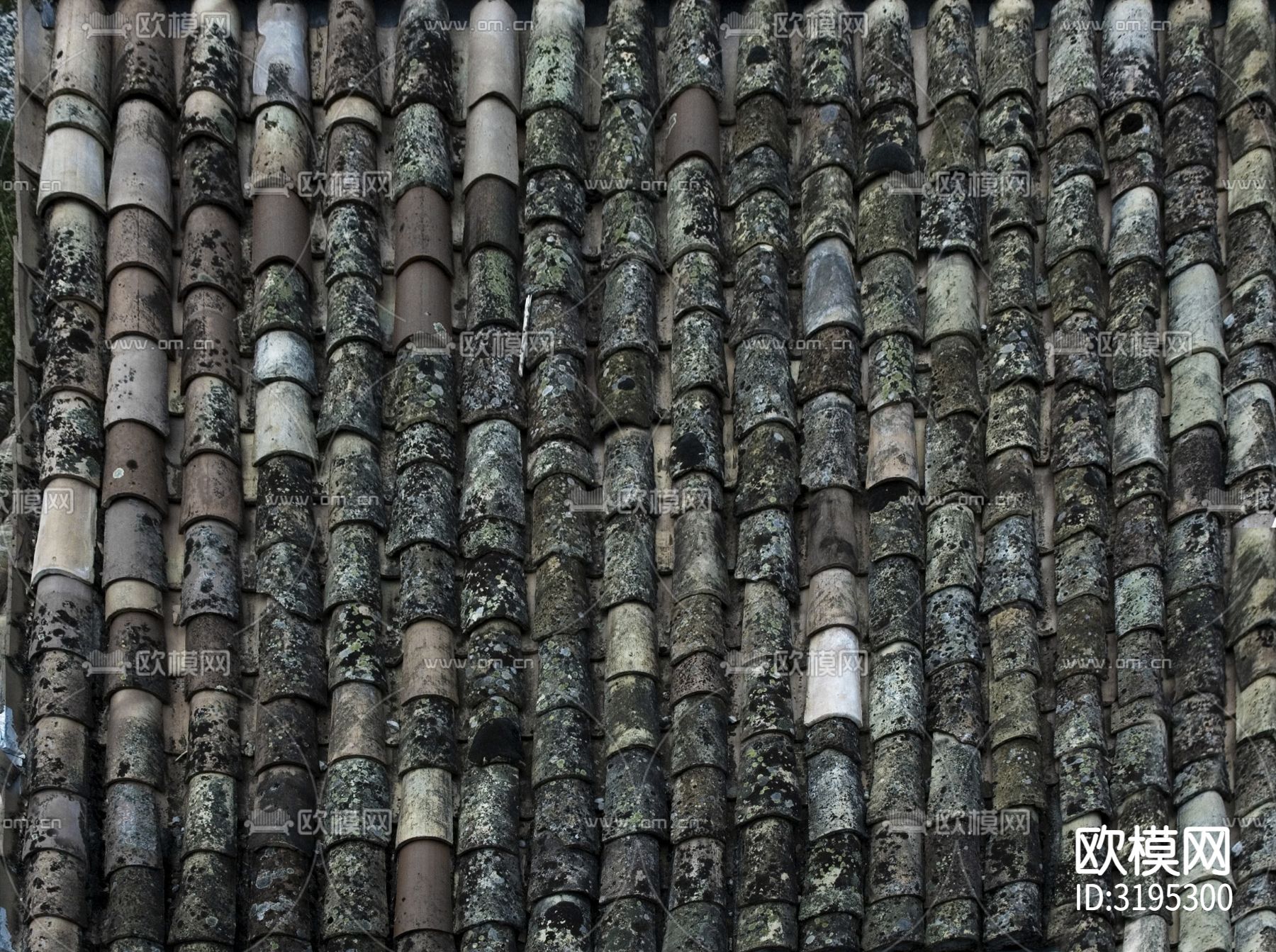 屋顶 旧瓦 瓦片 屋面瓦贴图