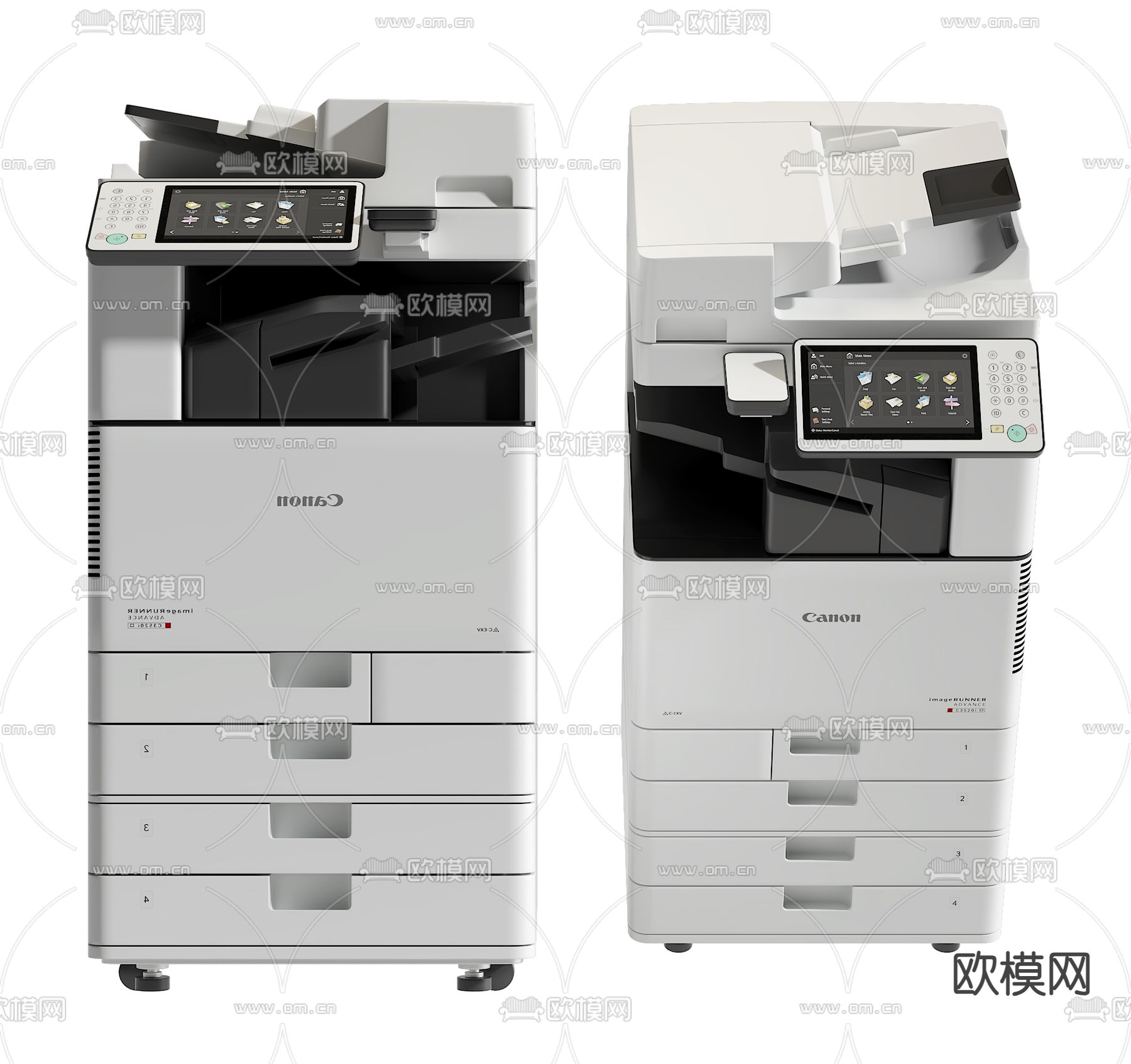 现代打印机 复印机su模型下载（渲染图2）