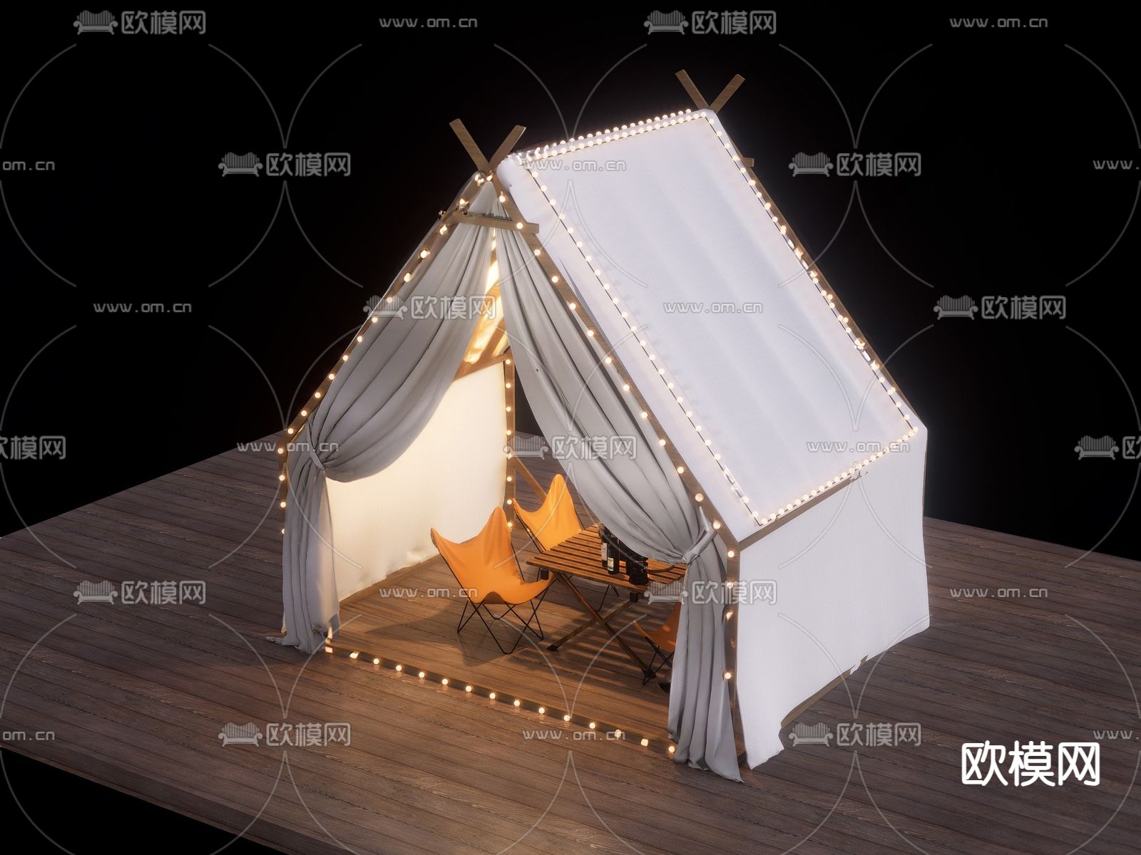 户外露营帐篷3d模型下载