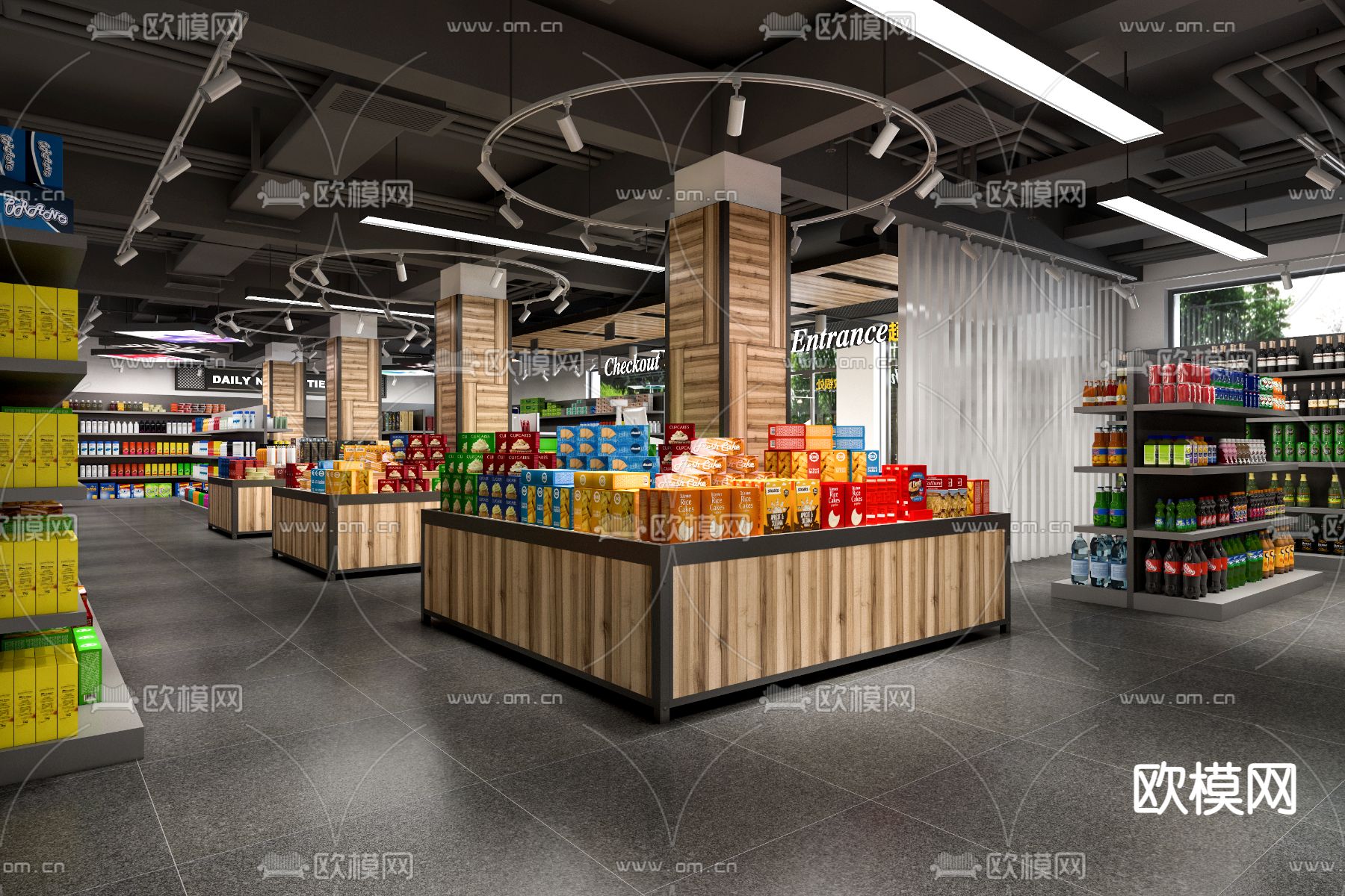 工业风超市3d模型下载（渲染图2）
