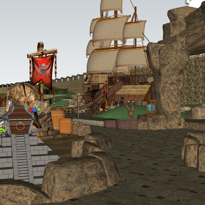  儿童乐园su模型 