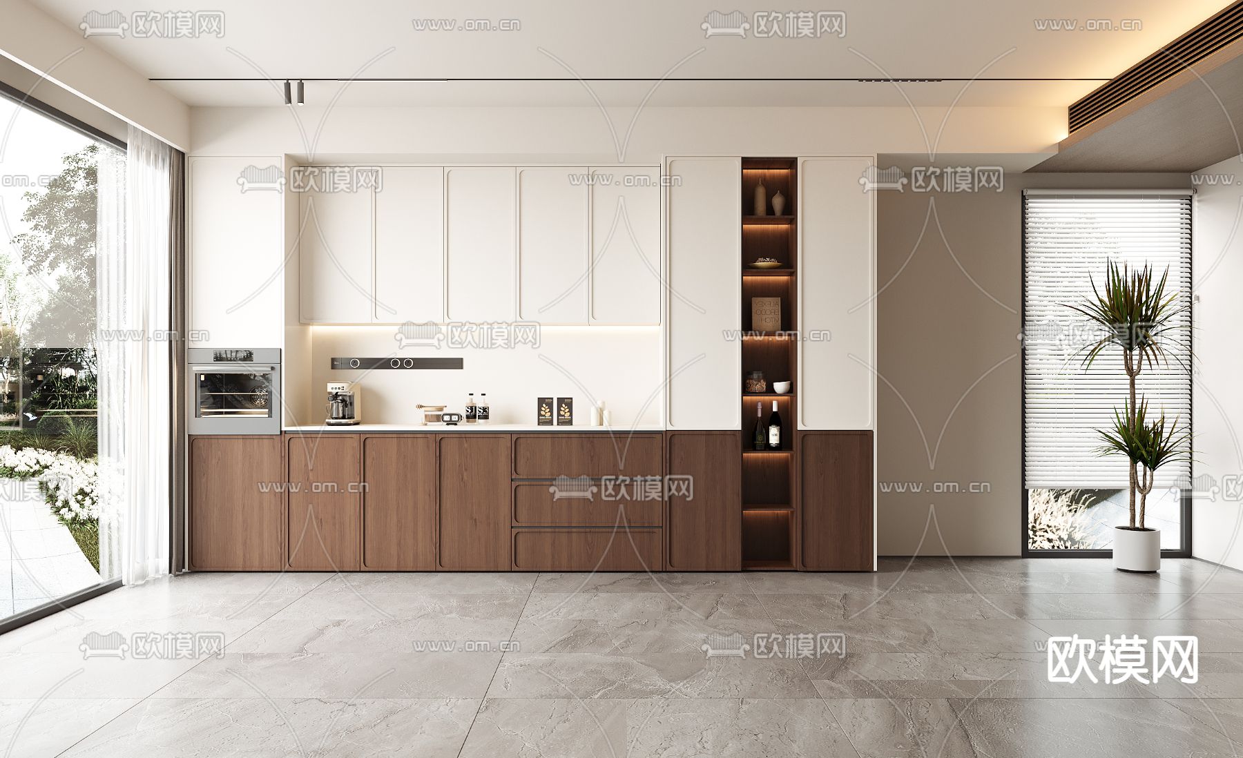 侘寂餐边柜3d模型下载