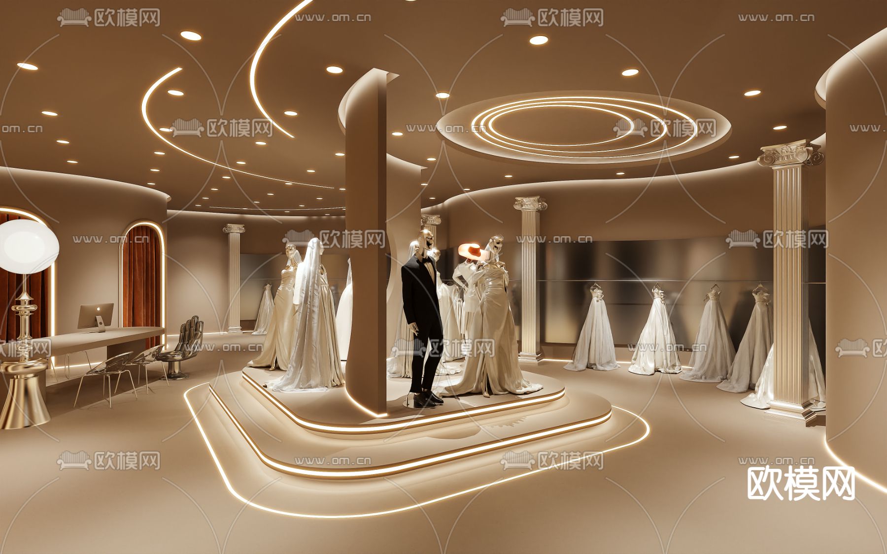 婚纱店 服装店 摄影店3d模型下载（渲染图2）