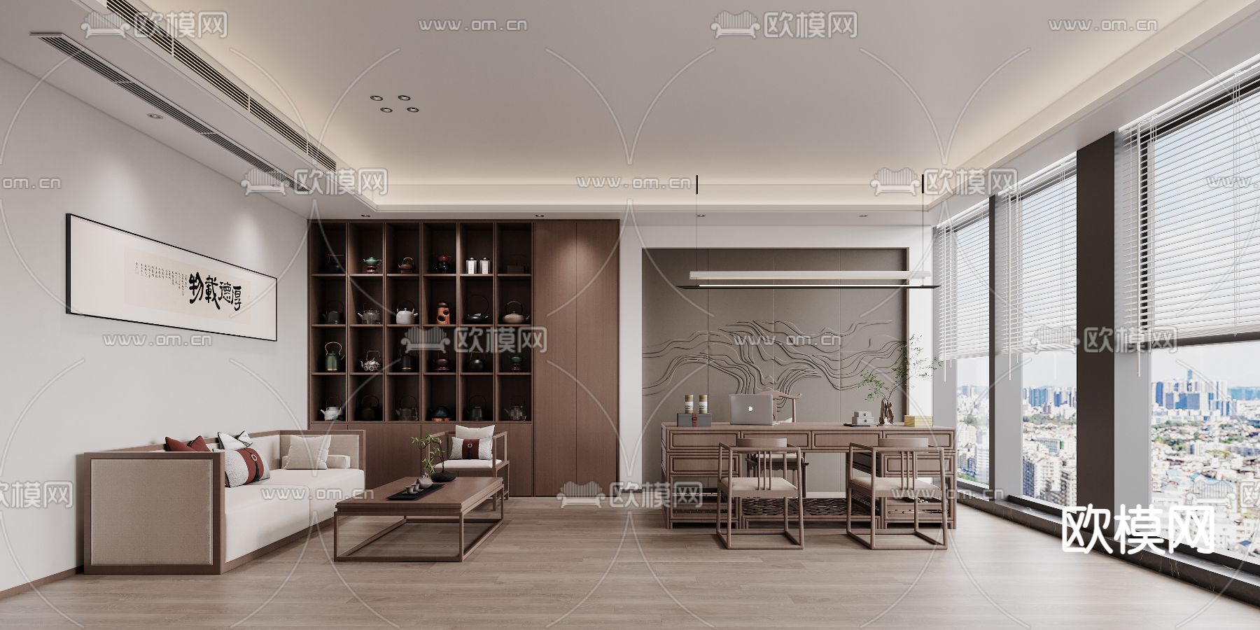 总经理室 董事长室3d模型下载（渲染图1）