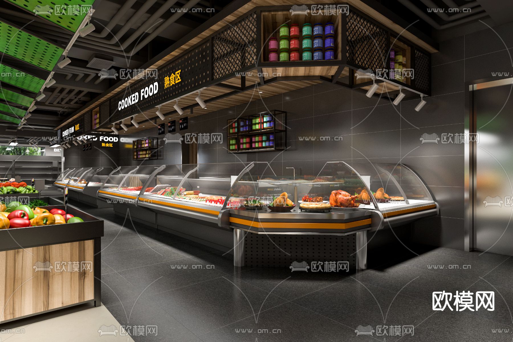 工业风超市3d模型下载（渲染图3）