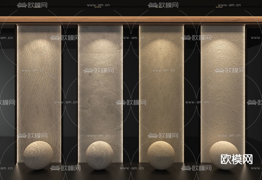艺术漆 肌理漆 硅藻泥墙面3d模型下载