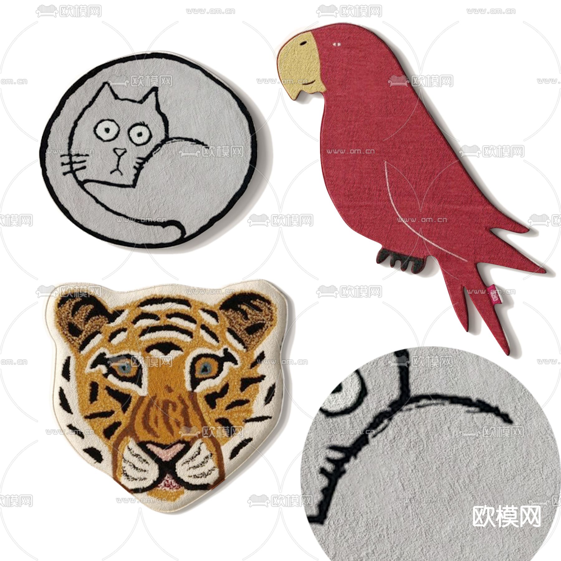 现代异形地毯su模型下载（渲染图2）