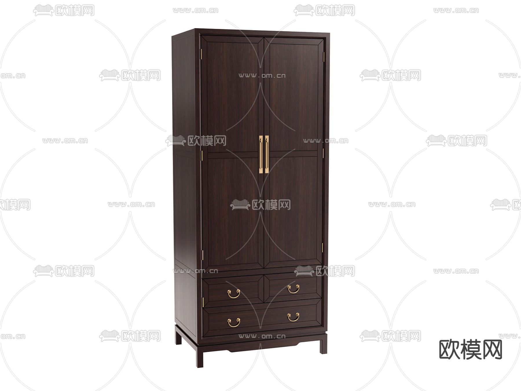 中式衣柜3d模型下载