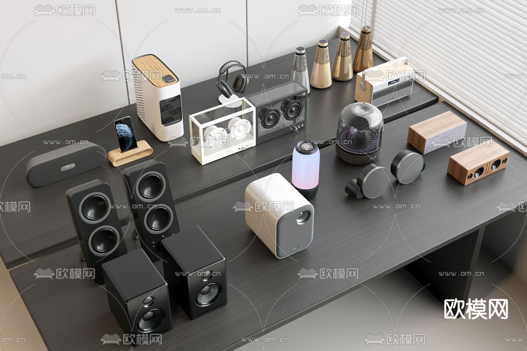 音响音箱 低音炮 扩音机 留声机3d模型下载