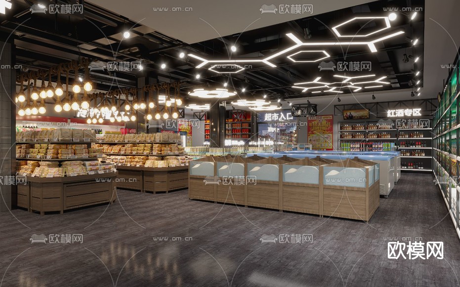 生鲜食品超市3d模型下载(渲染图2)