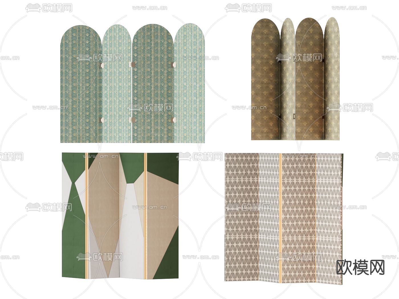 现代屏风3d模型下载