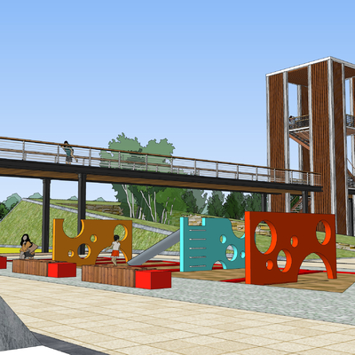  儿童乐园su模型 