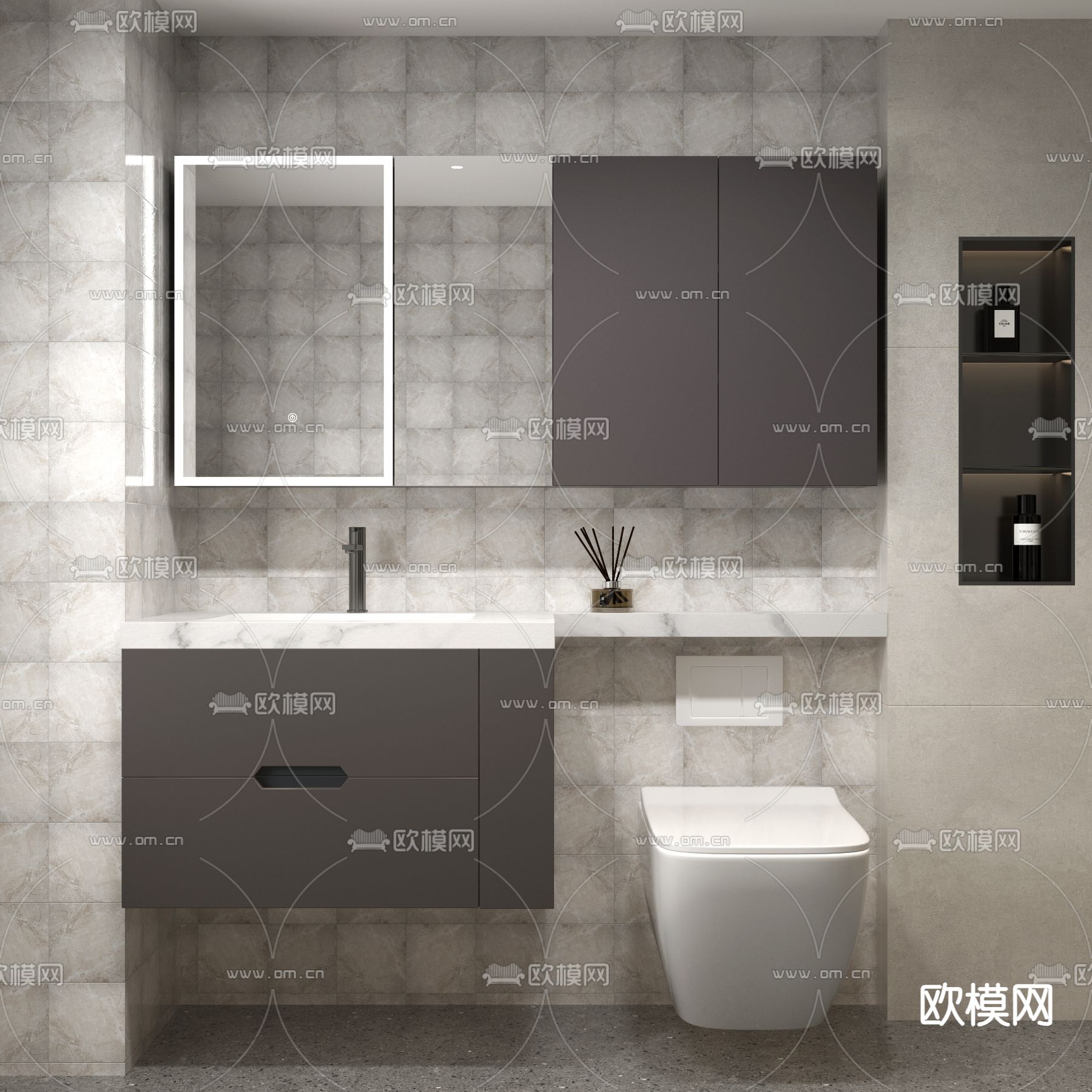 卫浴柜 浴室柜 洗手台3d模型下载