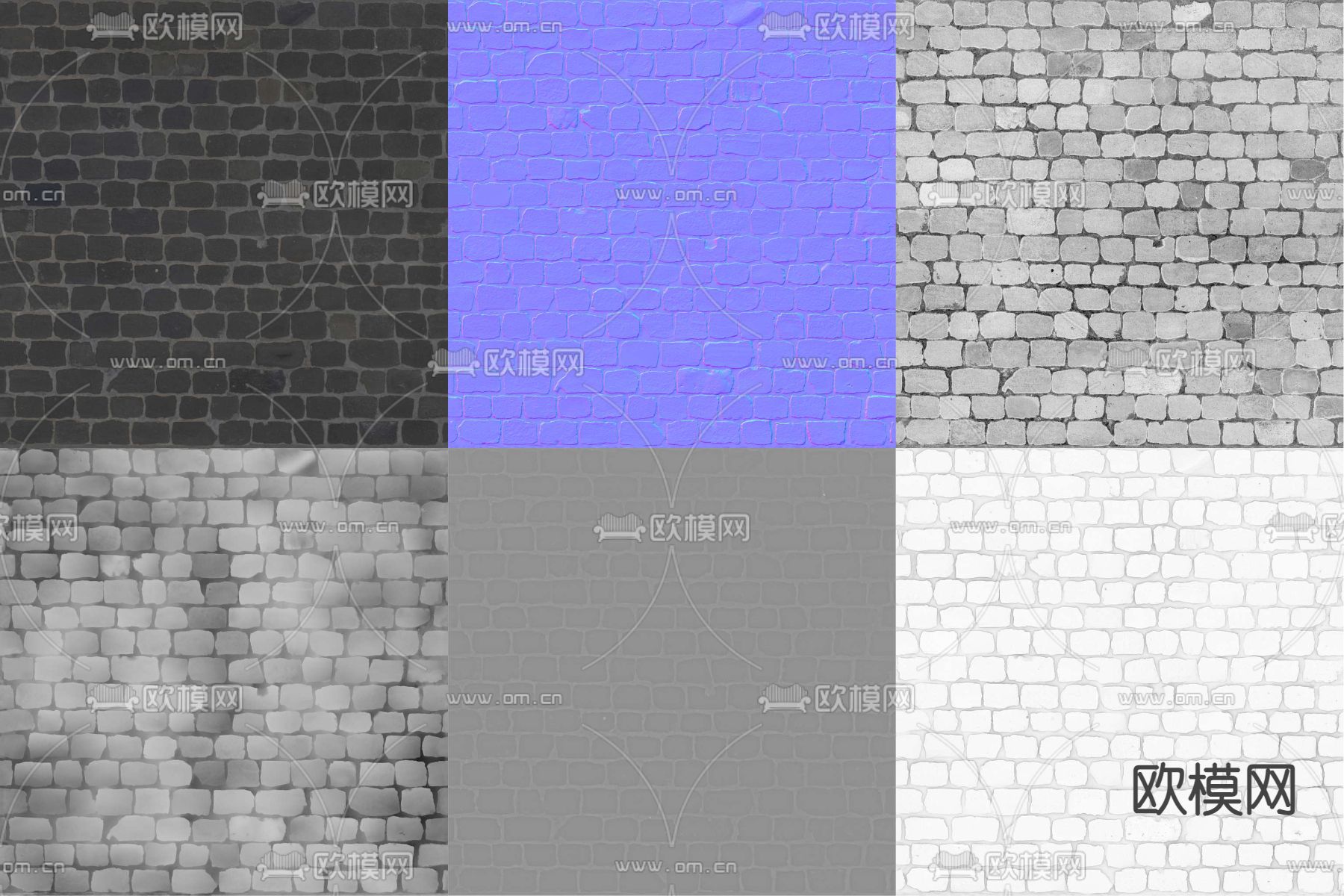 石头路面材质3d模型下载（渲染图3）