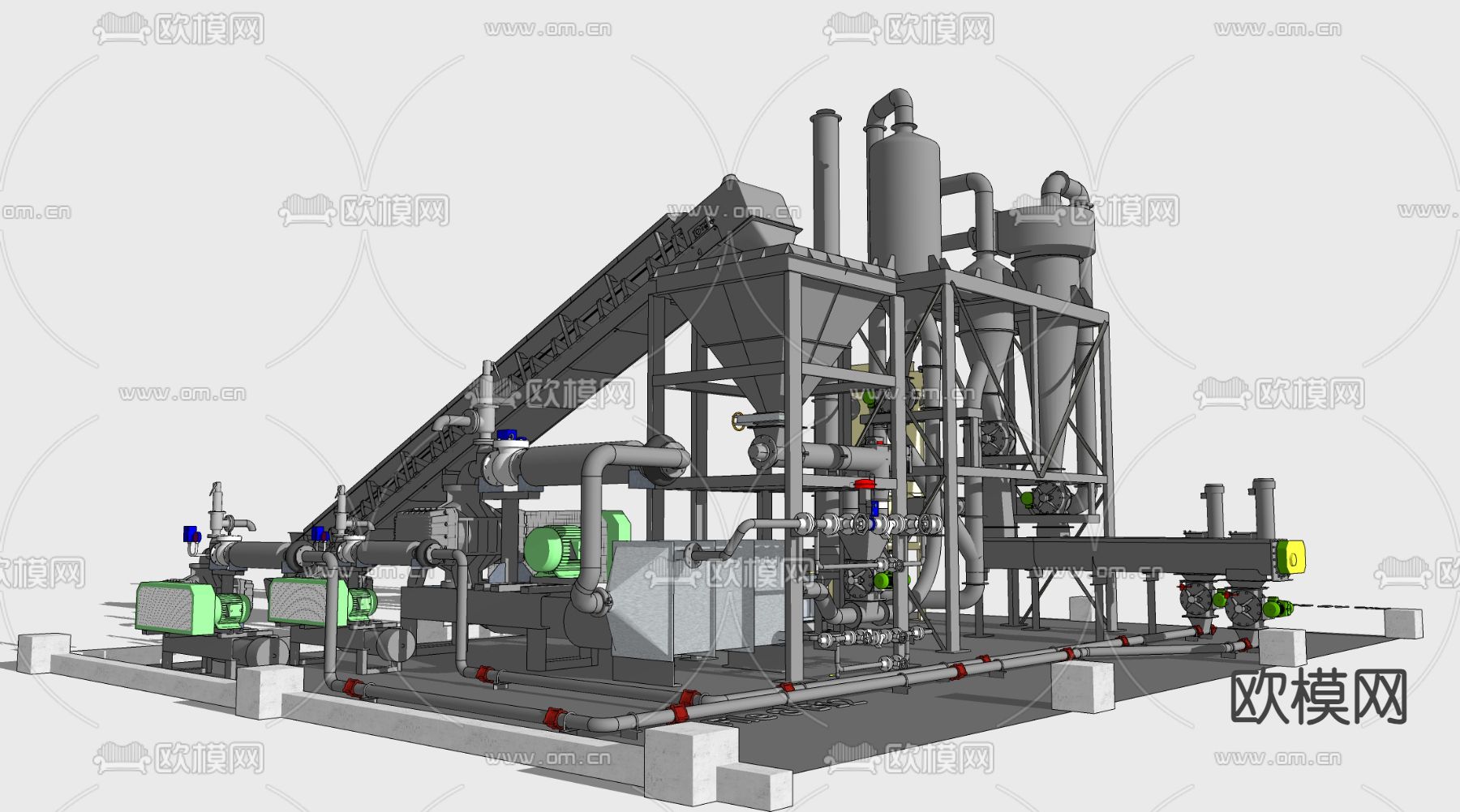 工厂管道 工厂设备su模型下载（渲染图1）