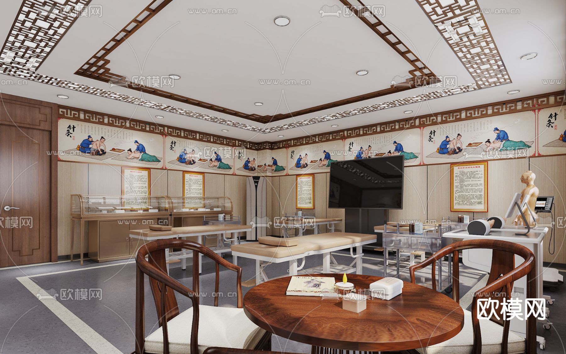 针灸推拿室 技能实训室3d模型下载（渲染图3）