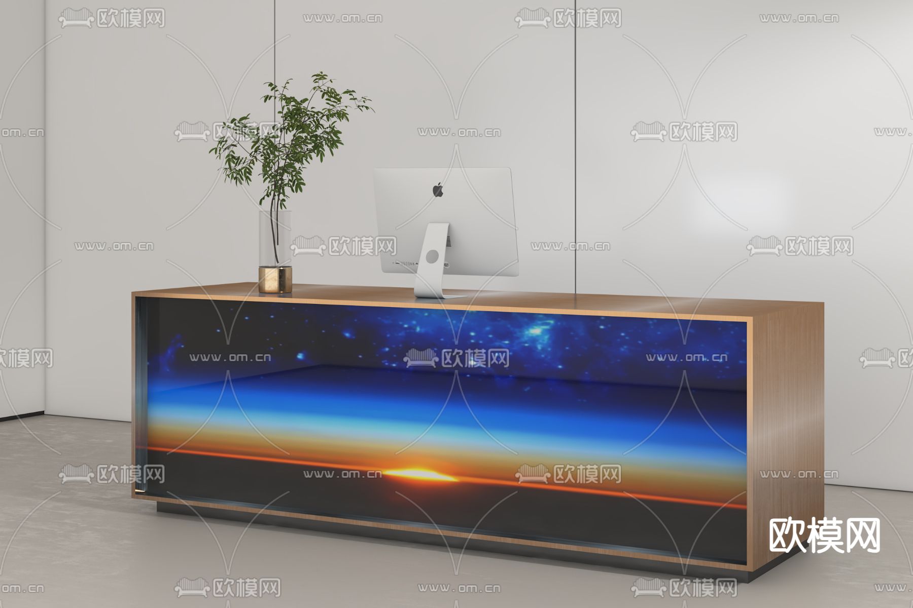 现代前台3d模型下载