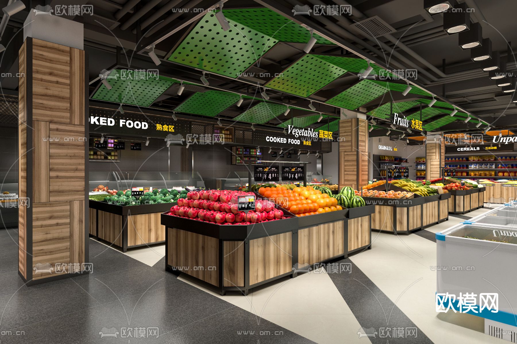 工业风超市3d模型下载（渲染图4）