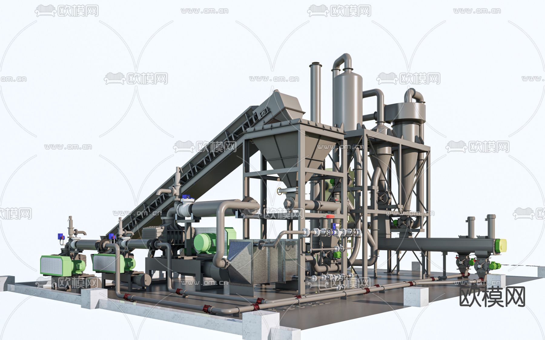 工厂管道 工厂设备su模型下载（渲染图2）