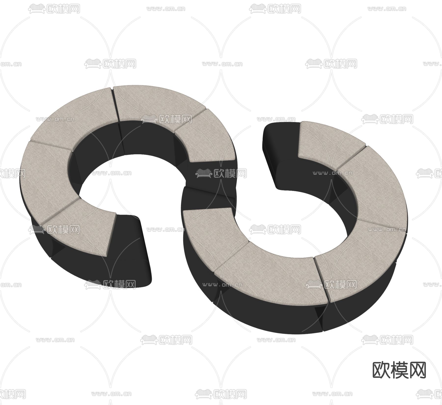 异形休息凳su模型下载（渲染图1）