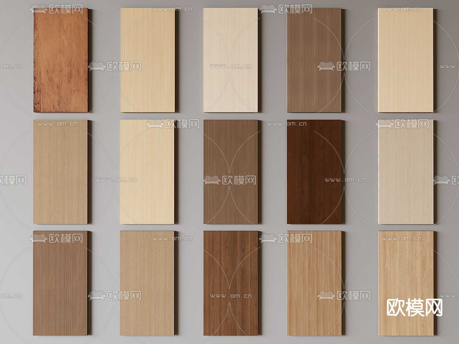 实木木饰面 护墙板3d模型下载