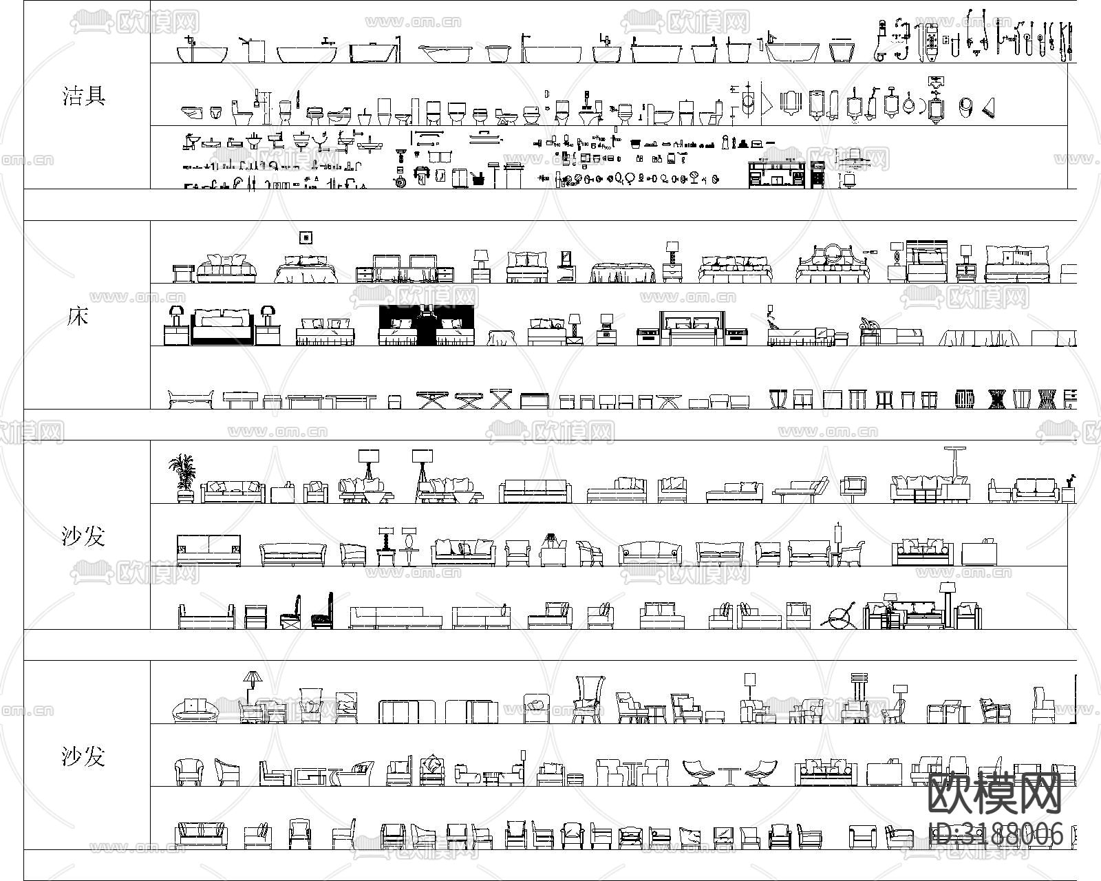 2024知名设计机构立面CAD图库下载（渲染图1）