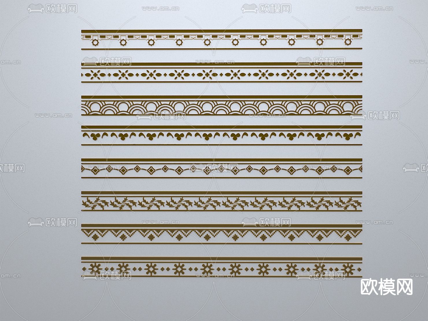 欧式线条 角线 装饰线框3d模型型下载