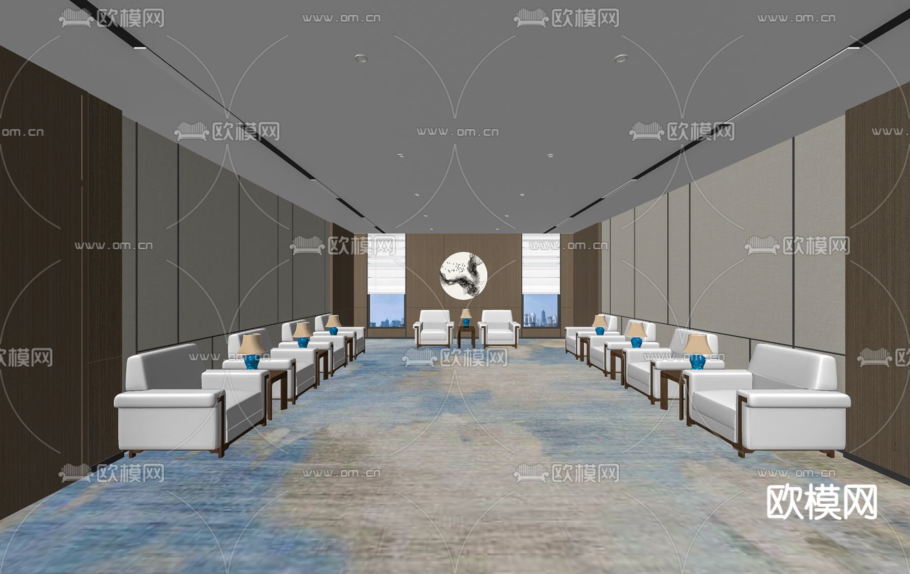 现代接待室su模型下载（渲染图1）