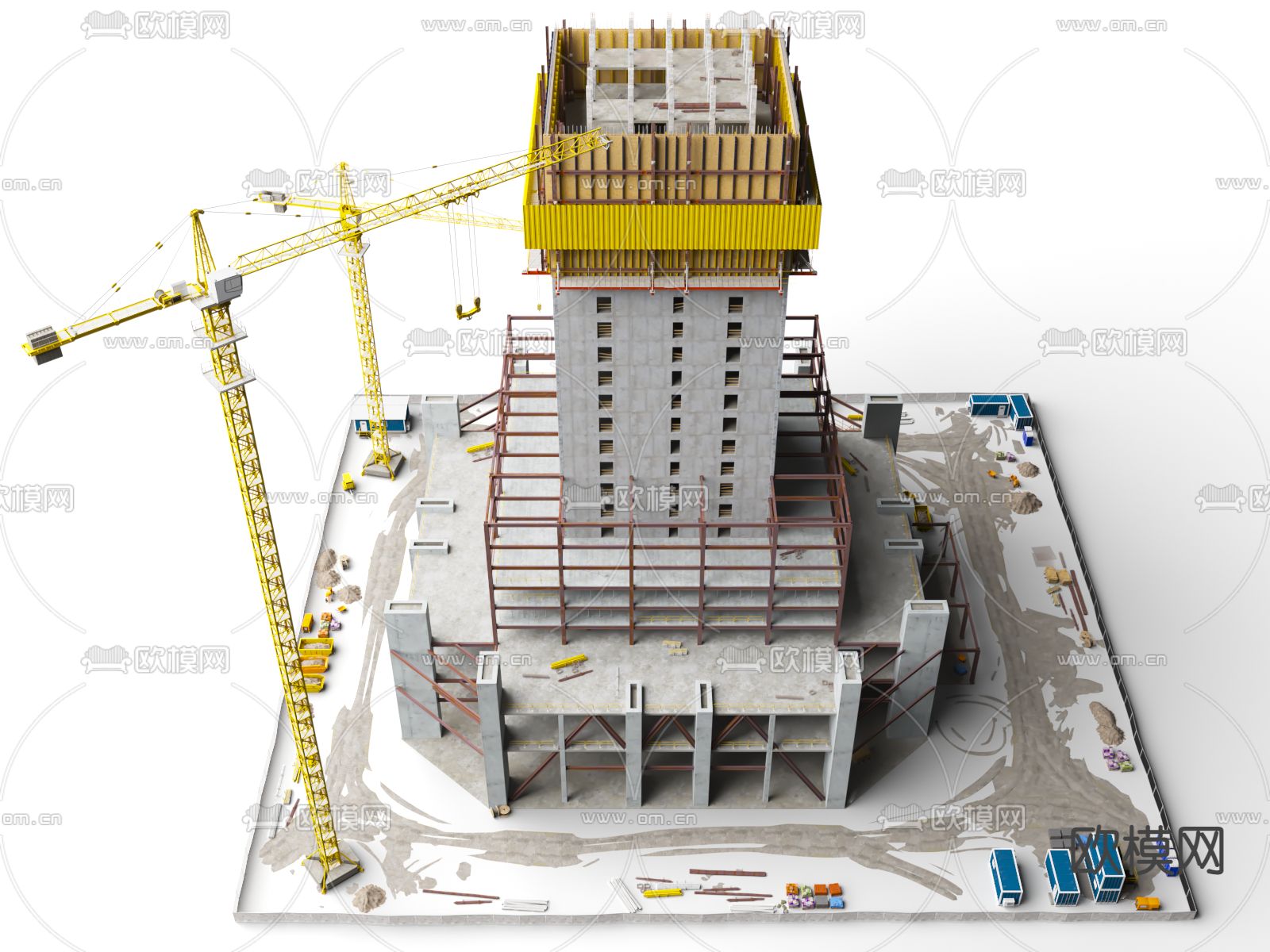 施工工地 建筑工地3d模型下载