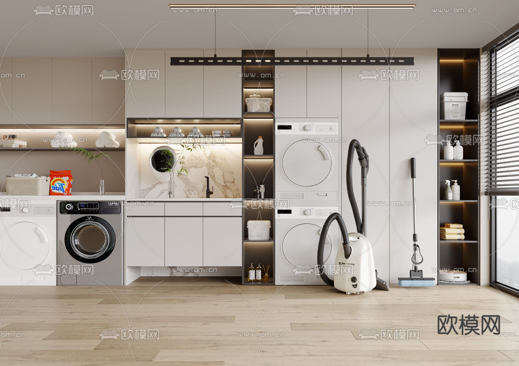 洗衣机柜 阳台柜3d模型下载