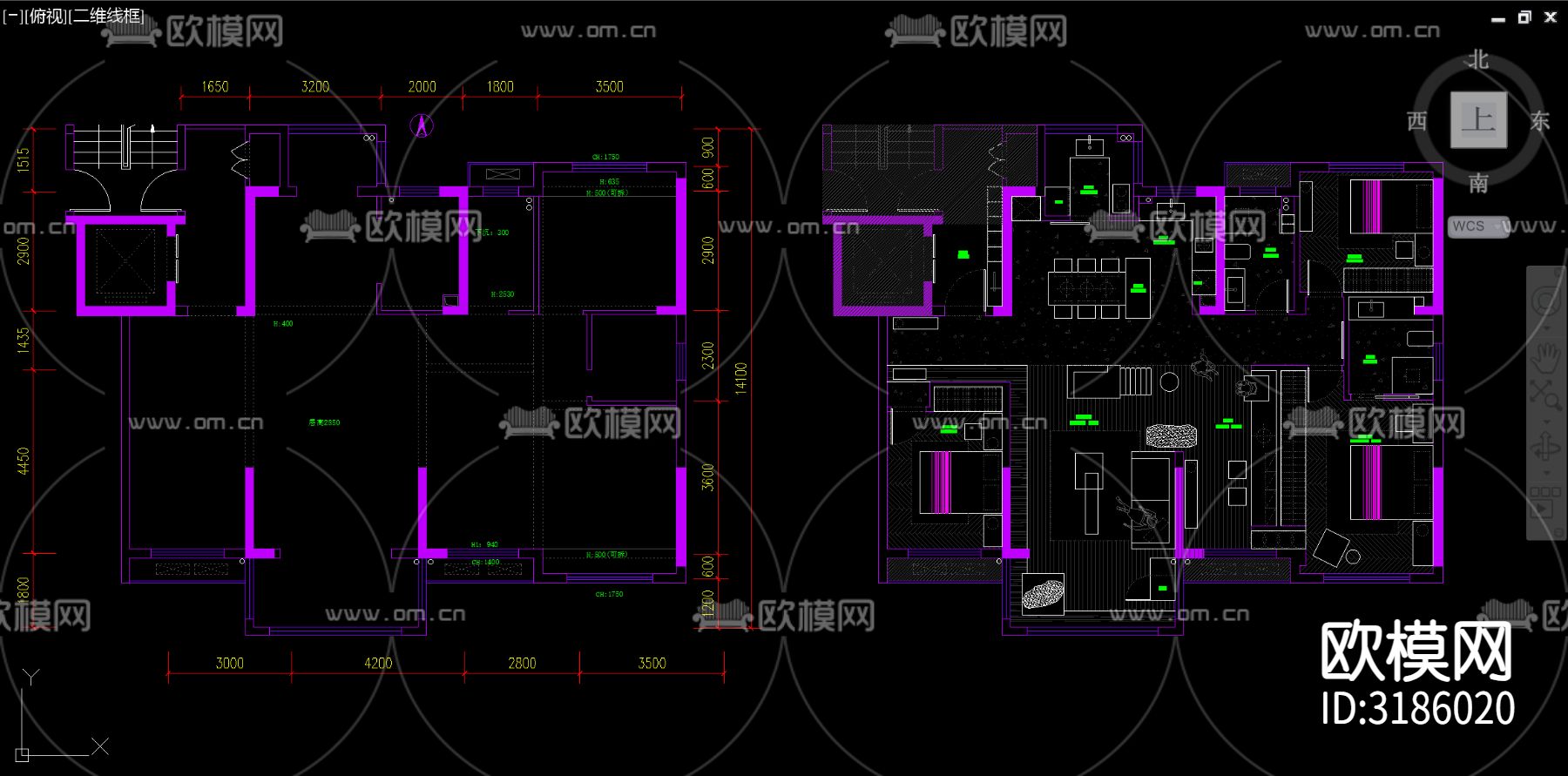 2024年120㎡平层户型改造优化户型平面设计cad施工图下载（渲染图2）