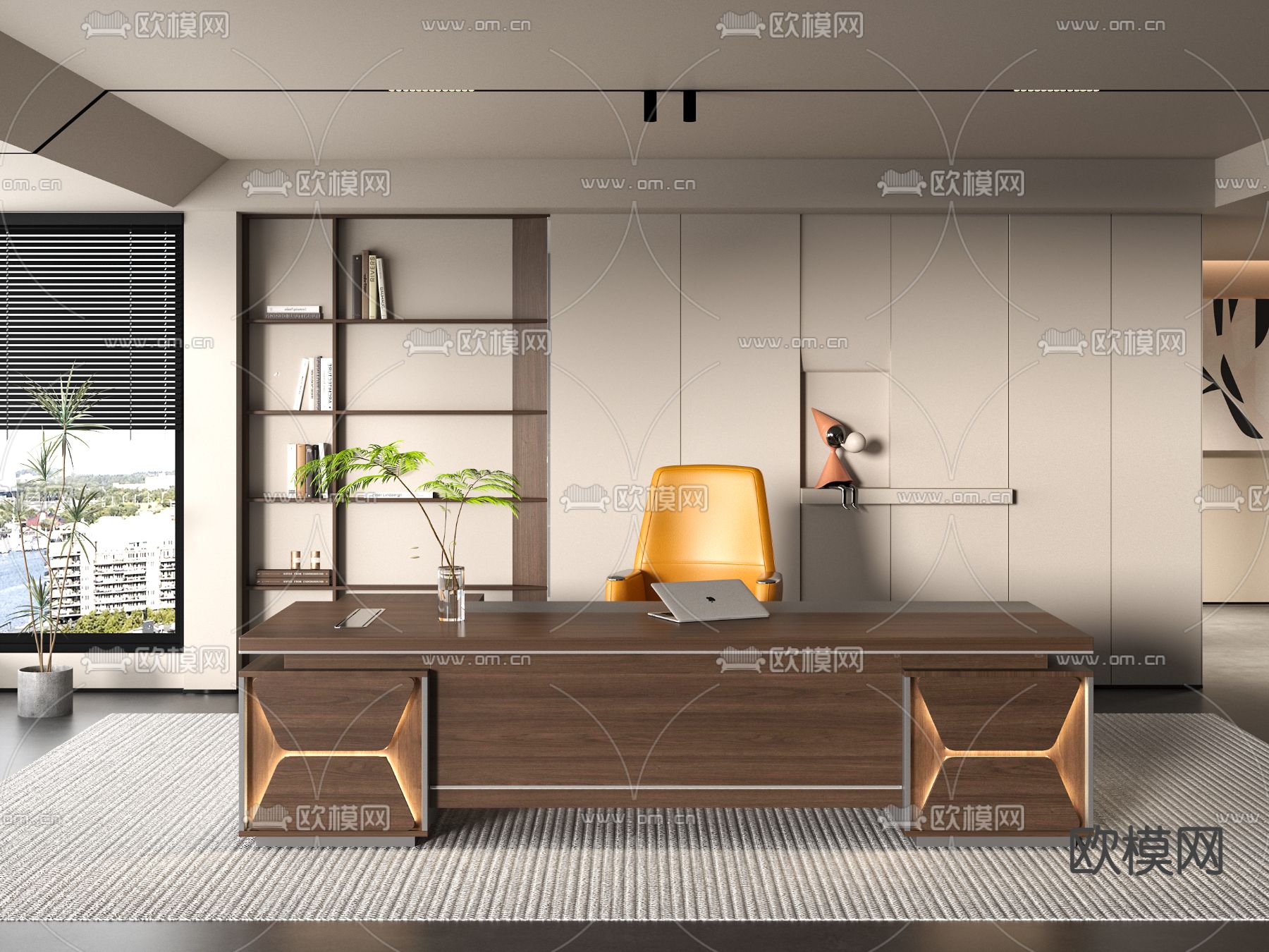 办公桌 班台桌 老板桌3d模型下载