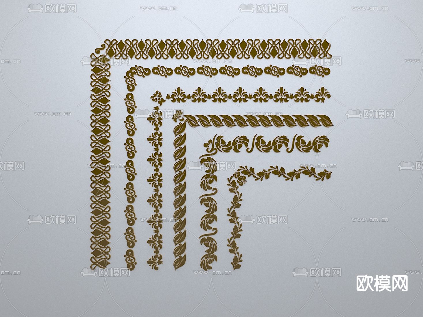 欧式线条 角线 边框 边条3d模型下载