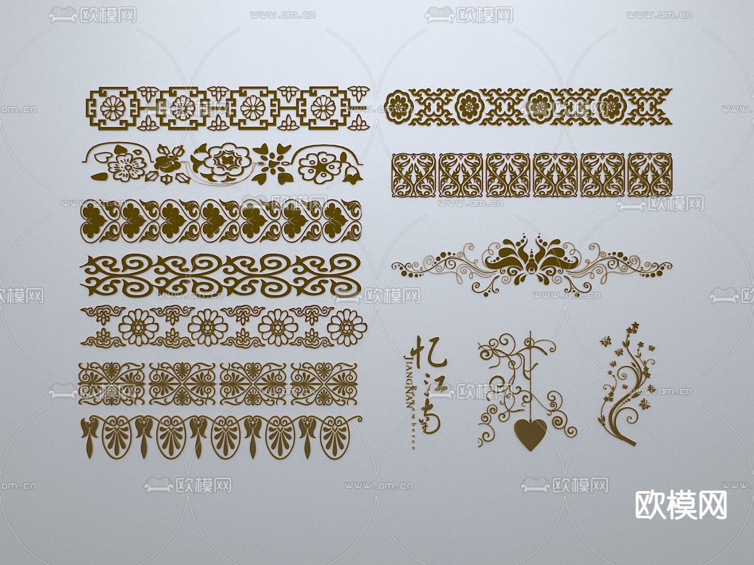 欧式剪影 边框 边条 构建3d模型下载