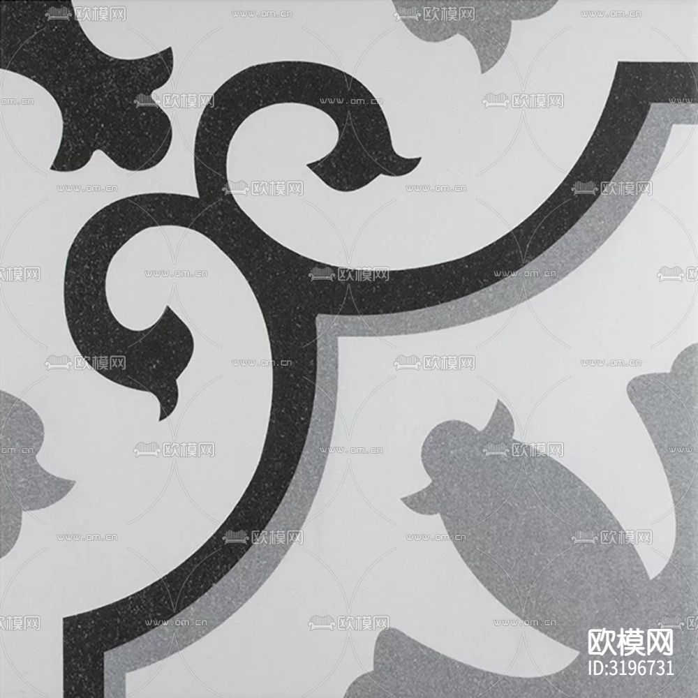 灰色现代简约花砖贴图下载