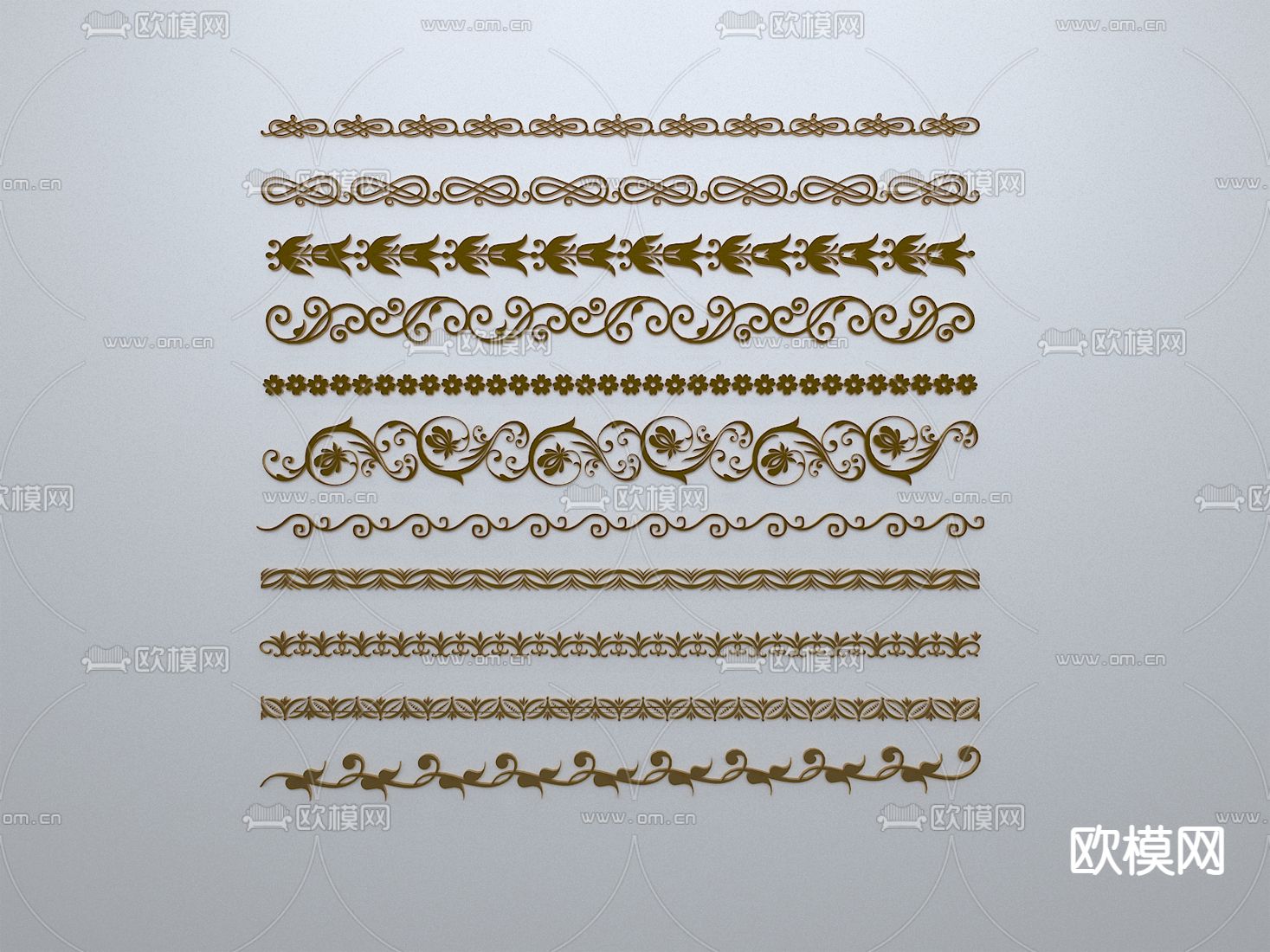 欧式线条 角线 边框 边条3d模型下载