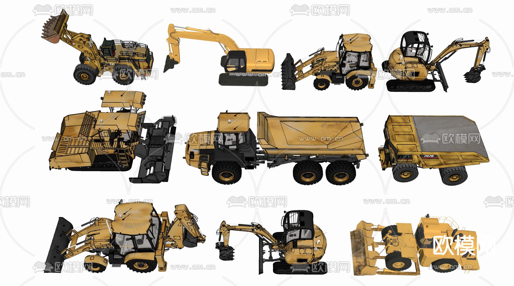工程机械 工程车 矿山车su模型下载（渲染图1）