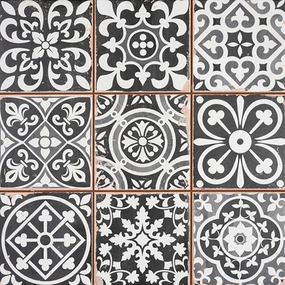  灰色现代简约花砖混拼贴图 