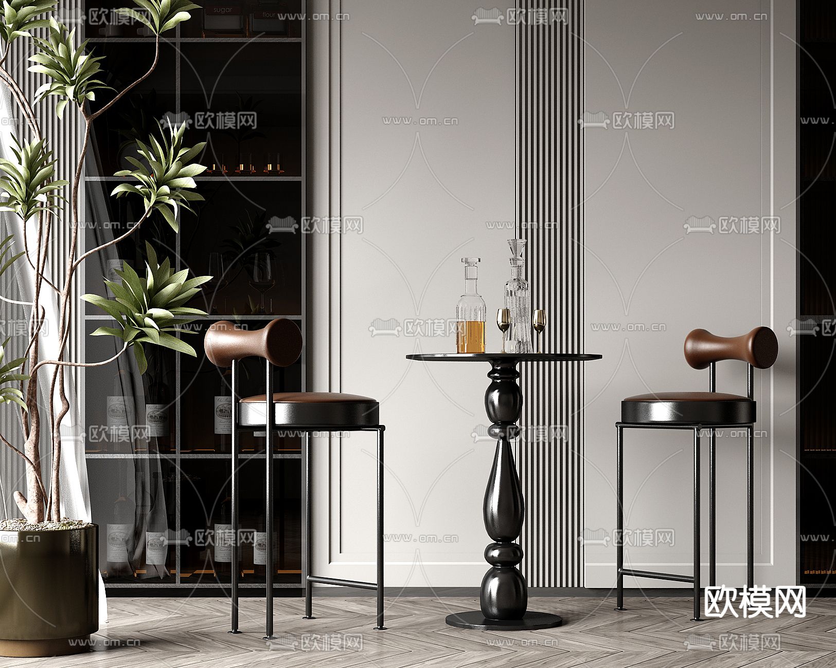 现代吧椅 吧凳 高脚凳 桌几3d模型下载