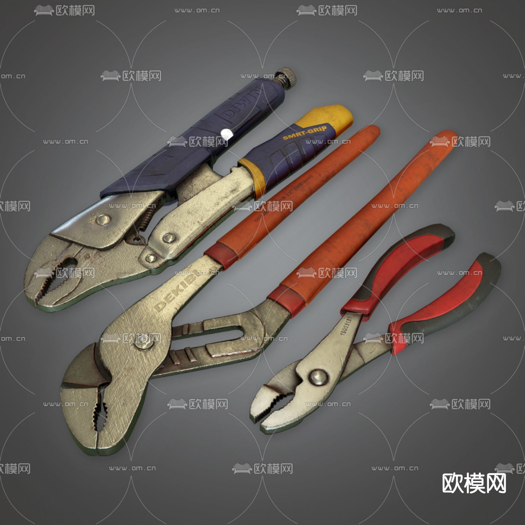 现代钳子3d模型下载