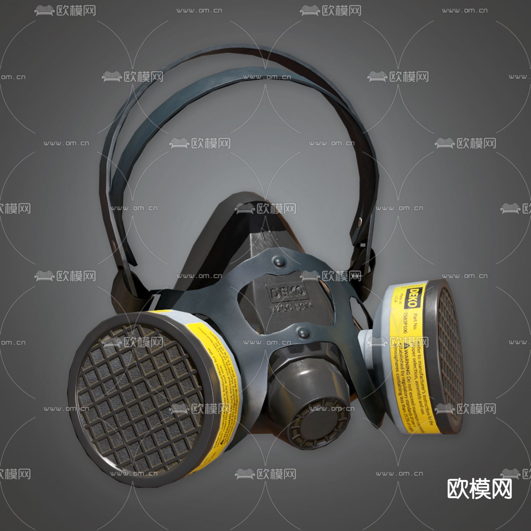 工业风防毒面具3d模型下载