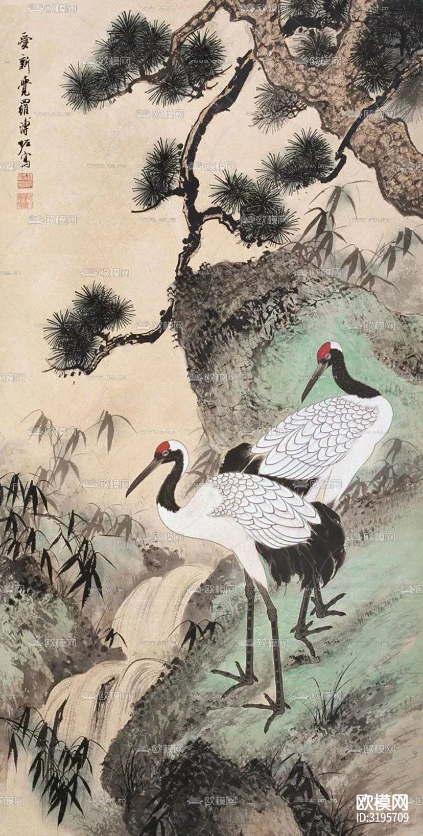 中式装饰画 花鸟画 挂画贴图下载