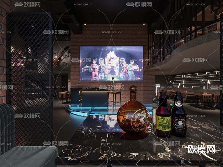 现代酒吧3d模型下载(渲染图1)