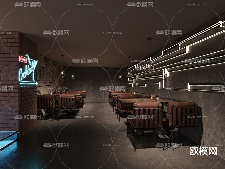 现代酒吧3d模型下载(渲染图2)