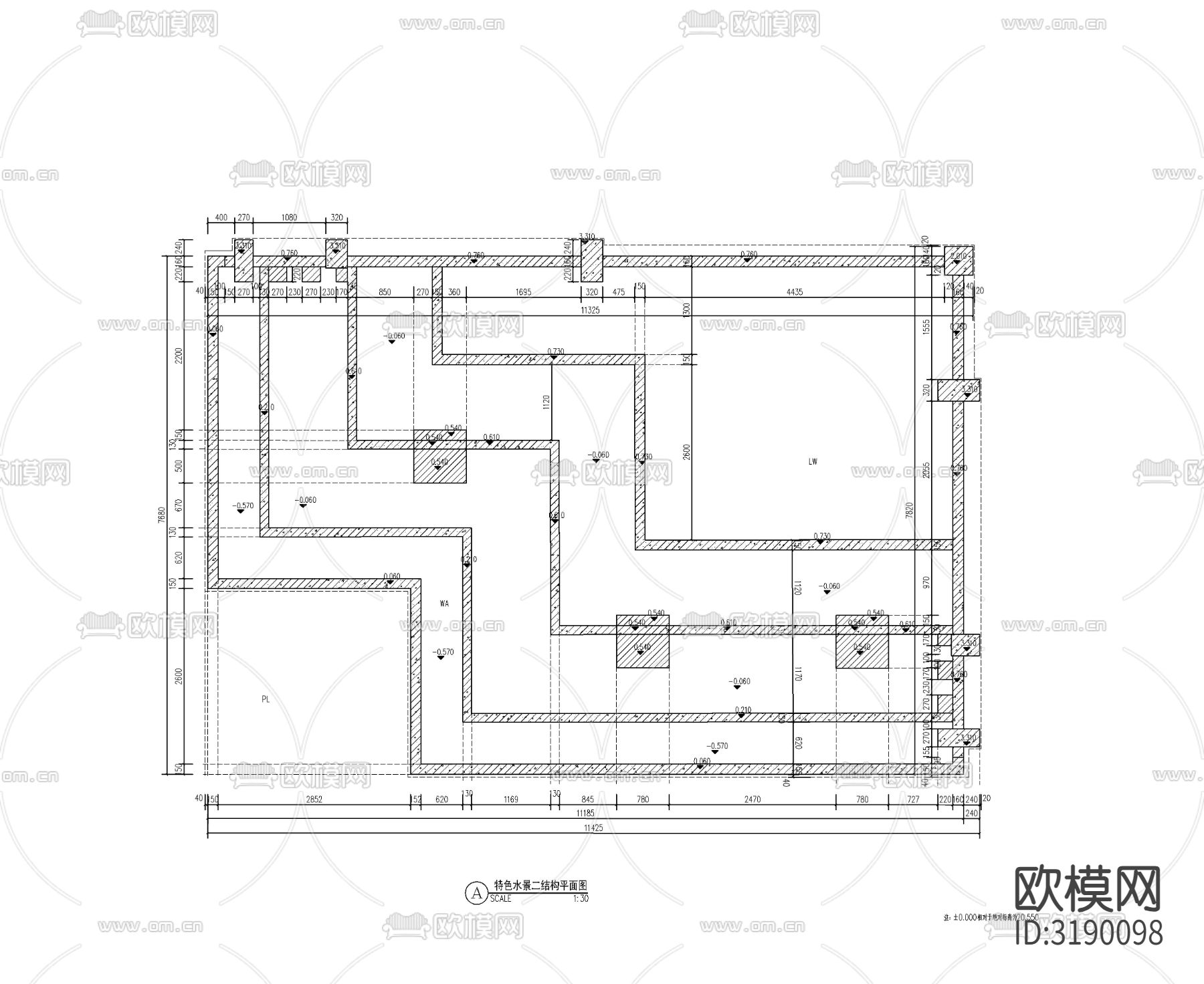 现代镜面水景cad大样图下载（渲染图7）