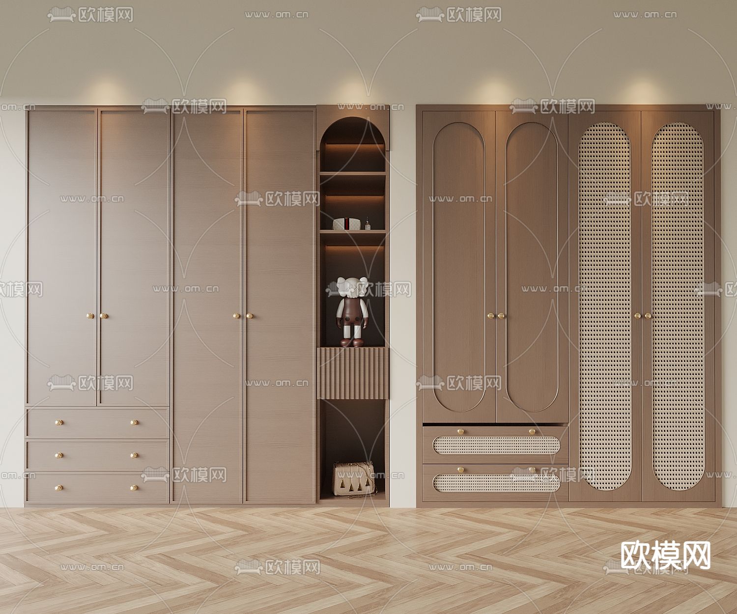 中古风衣柜3d模型下载