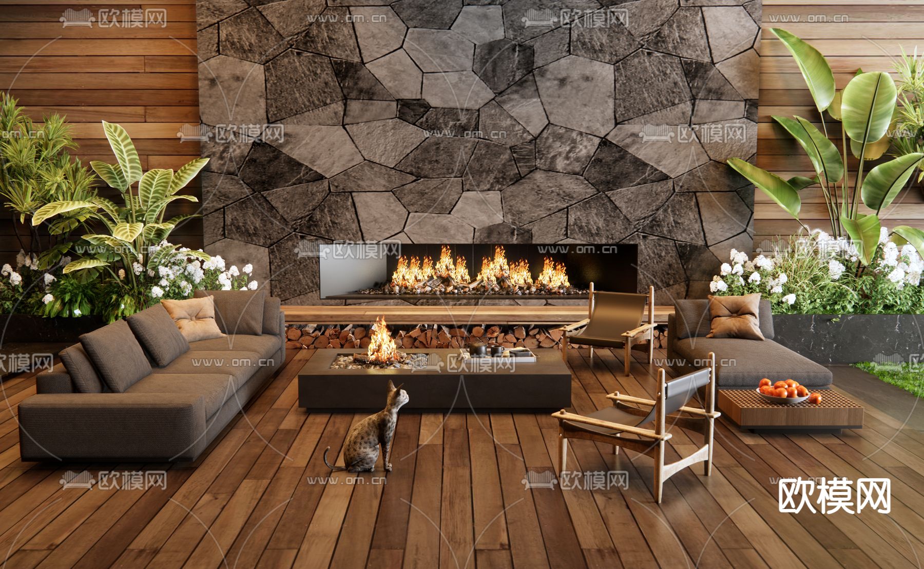 户外沙发 庭院沙发3d模型下载